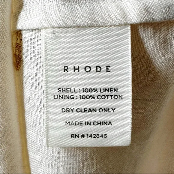 RHODE Sophie Linen Midi Dress Musical Print NWT Size 12 - Picture 7 of 16